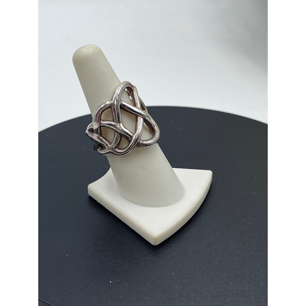 Sterling Silver Knot Statement Ring - Silver - image 3